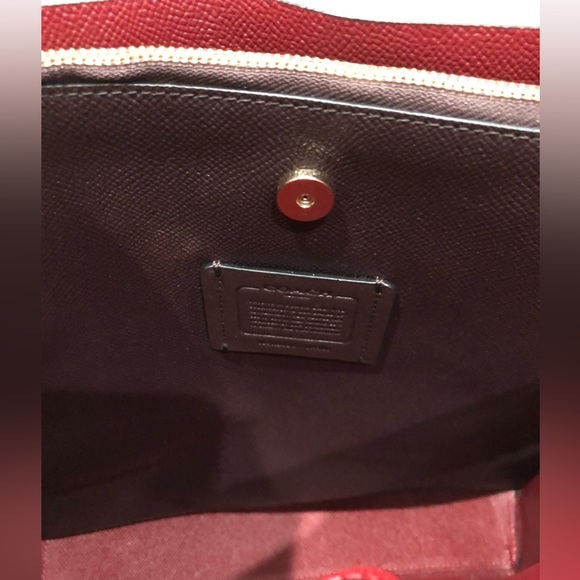 Coach Brown and Red Signature Shoulder Bag - Picture 11 of 14